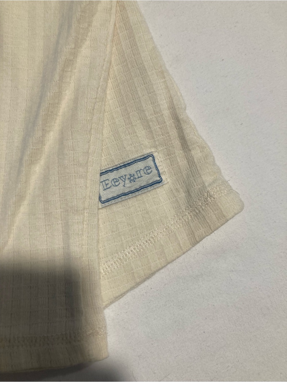 Vintage The Disney Store Cream Ribbed Long Sleeve Top with Subtle Logo Tag - Picture 5 of 11